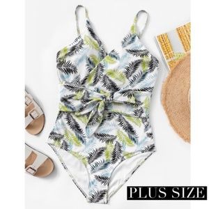{October Love} 1X Plus Size Tropical One Piece